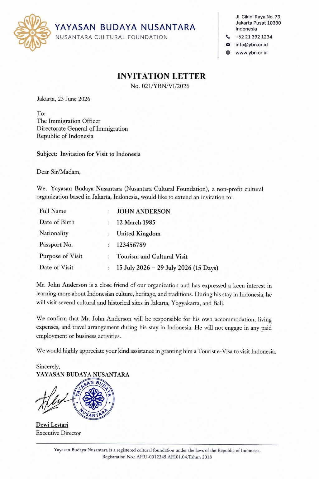 Invitation Letter